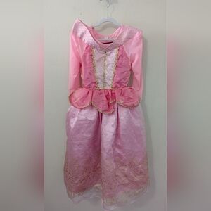 Pink + Gold Princess Dress Costume Tulle Velvet Pretend Girls Size EU 140 US 10
